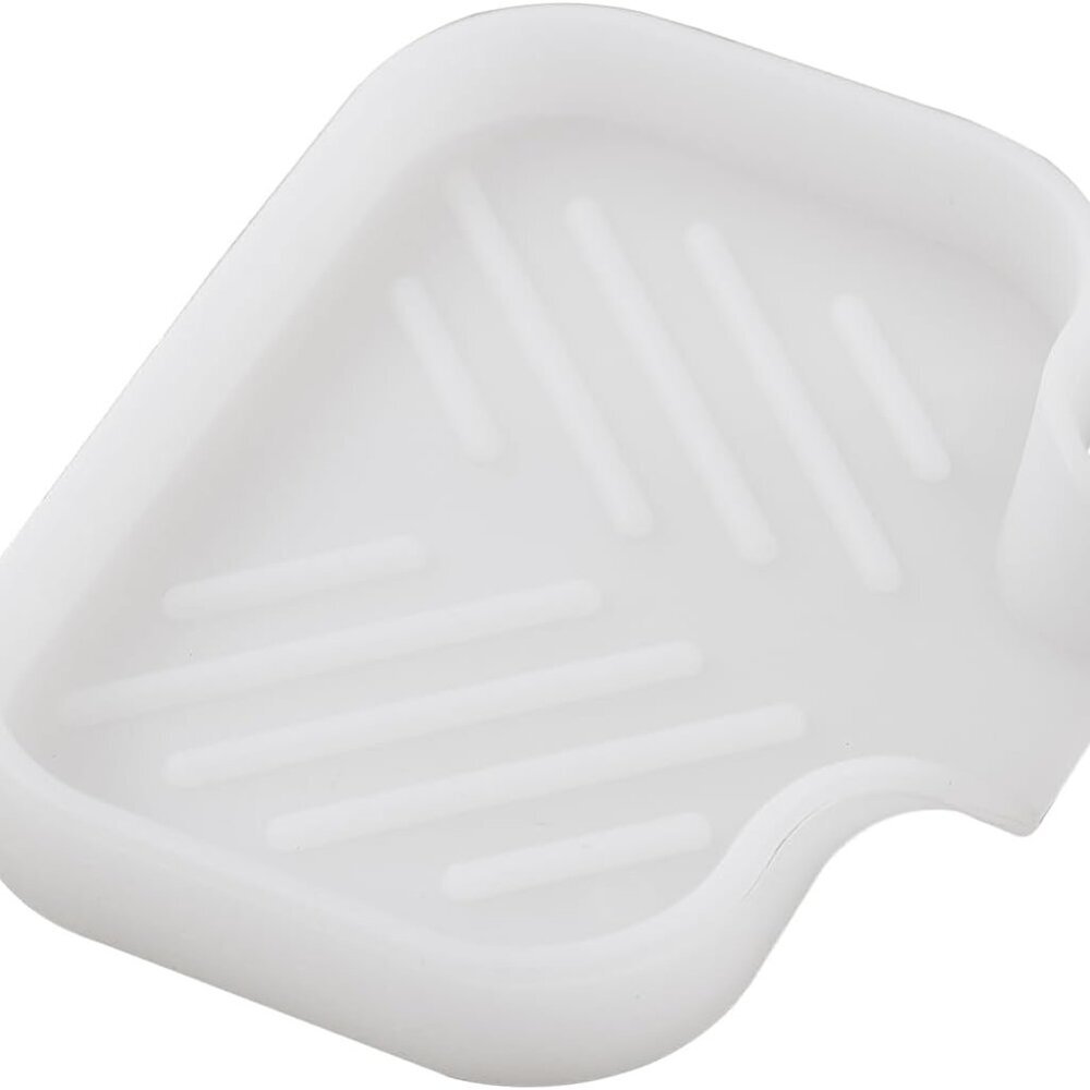 Silicone Bathroom Soap Dishes with Drain Spout-Bathroom and Kitchen Sink Organiz
